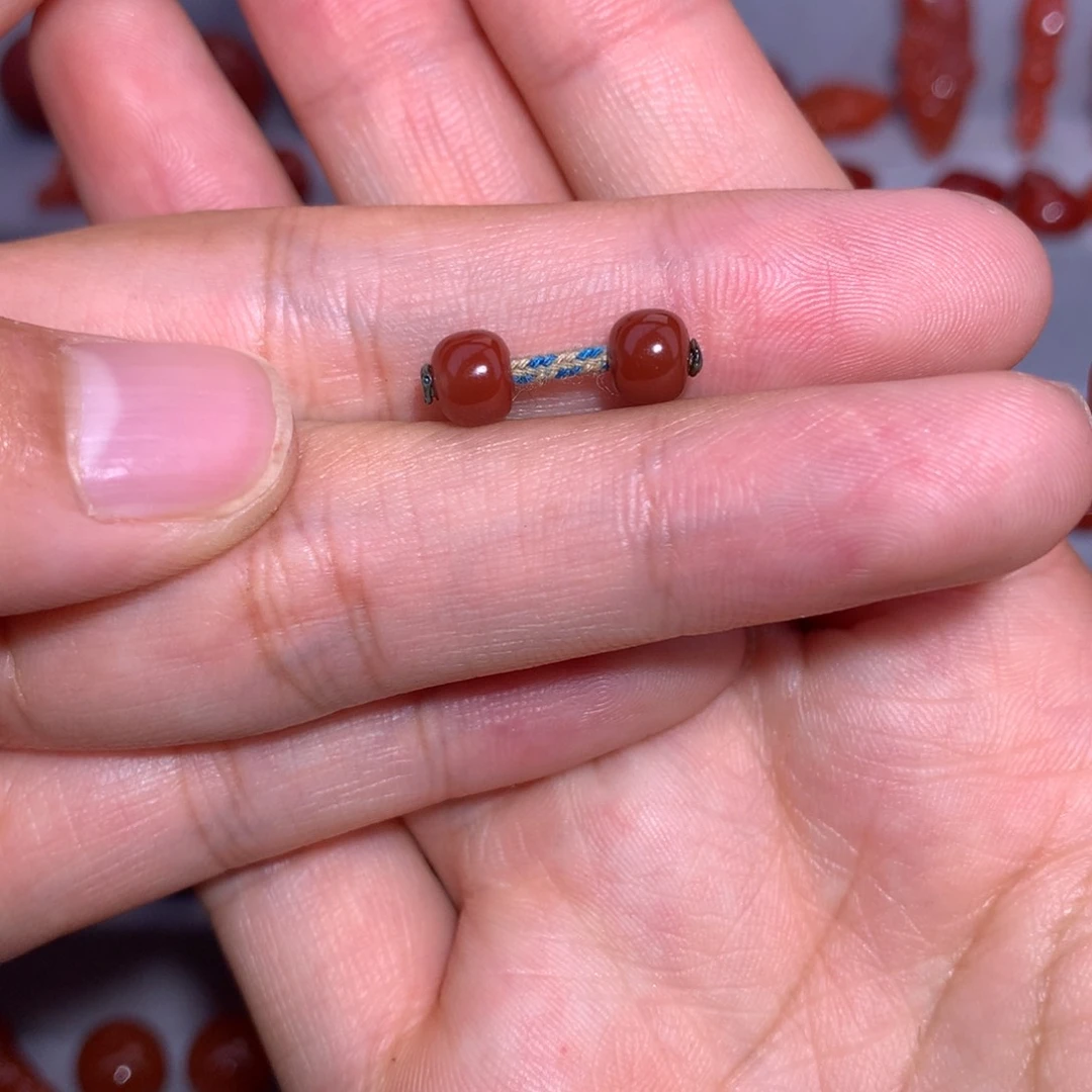 一***/南红玛瑙牛血红老型微纹未镶嵌5.9×4.9