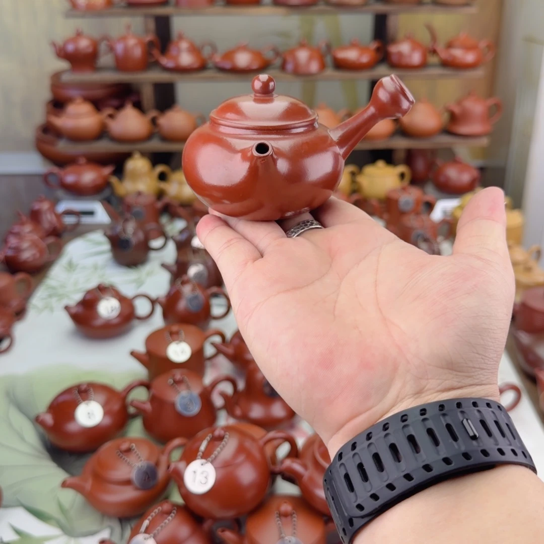 专***道茶壶紫砂110cc大红袍芙蓉侧吧壶