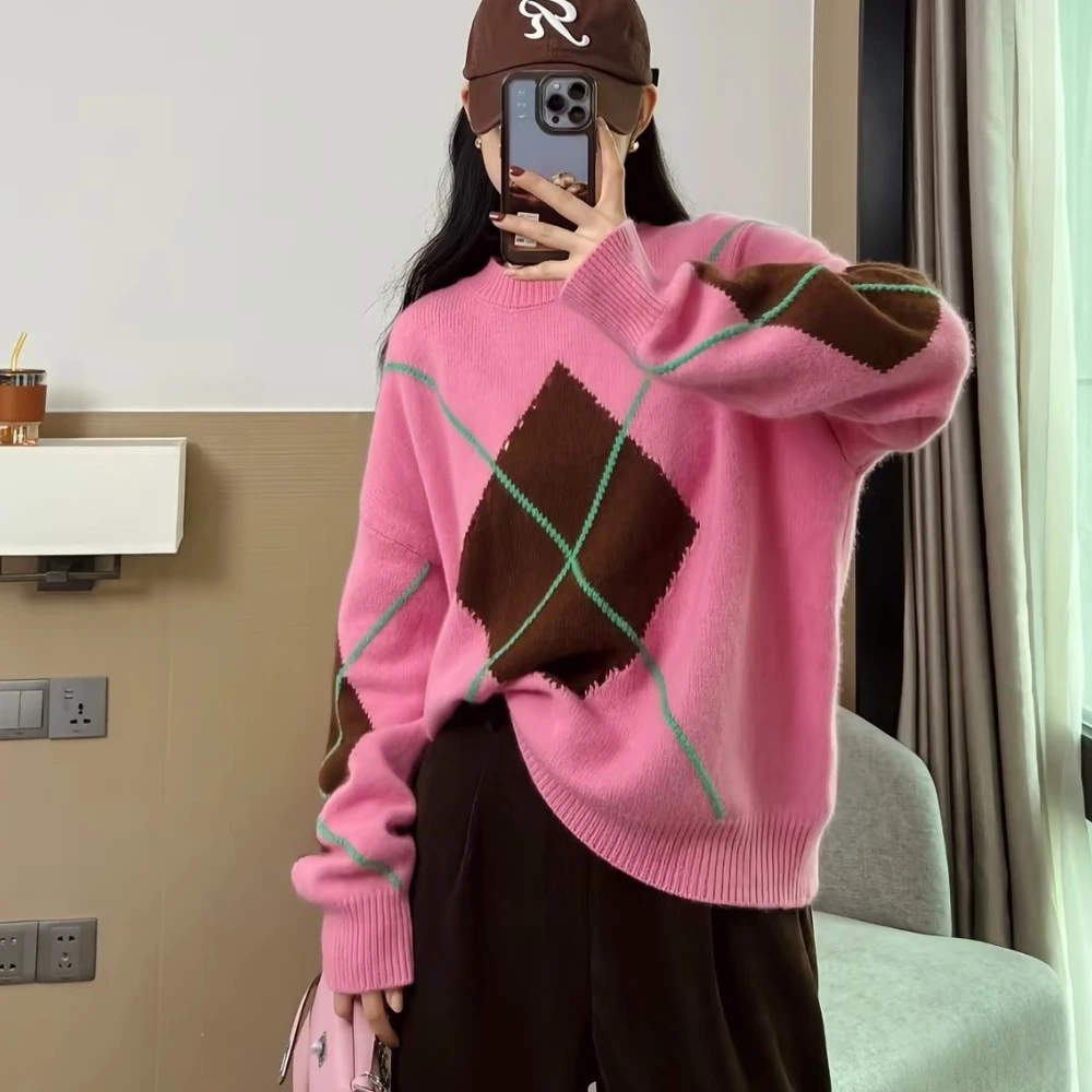 不起球慵懒风常规款秋季毛针织衫扎染女装秋冬休闲