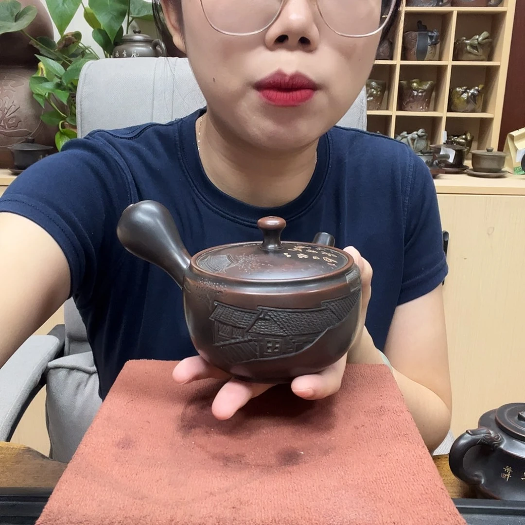 爱***肉壶老韩坭兴陶 全品电烧元宝侧把268cc