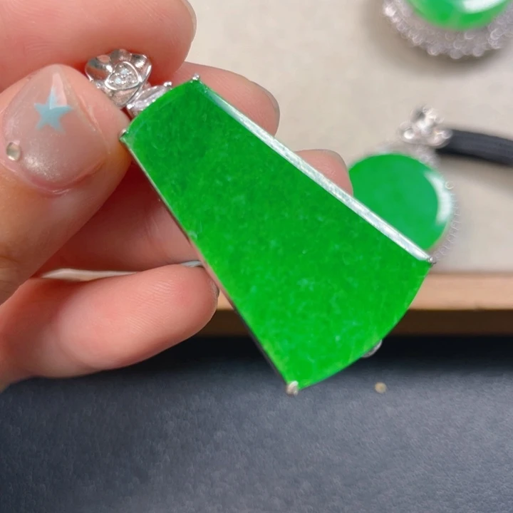 翡翠银S925镶嵌吊坠(不含链)j j n m m