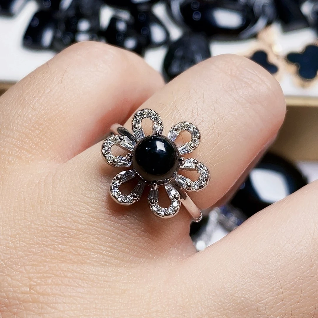 翡翠银S925镶嵌戒指