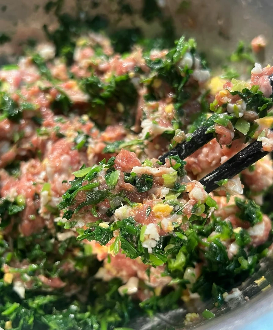 崇明手工荠菜肉馅【善意楼】