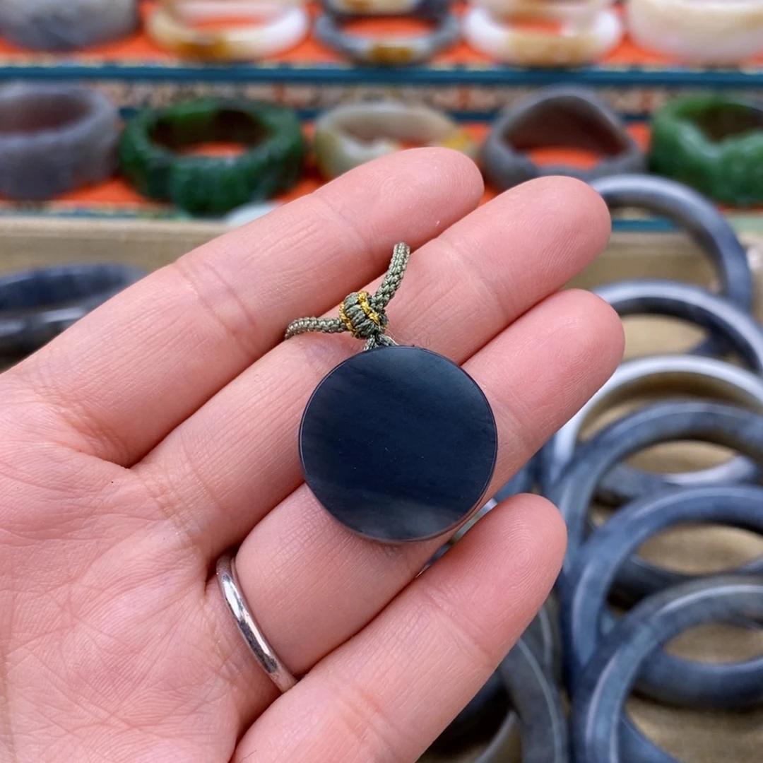 和田玉青花无事牌未镶嵌