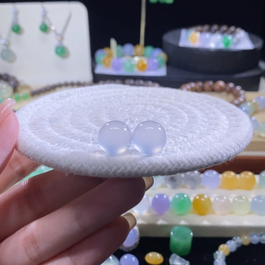 翡翠未镶嵌颈饰高冰白月光卡12