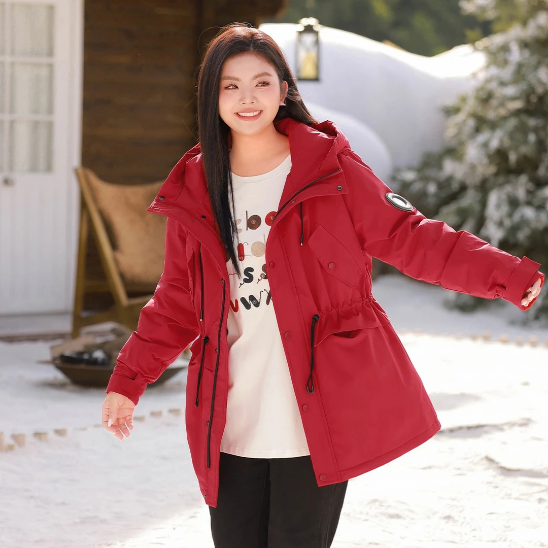 【90白鸭绒冲锋衣好羽绒服】MsShe大码女装休闲冬装A~M2410011