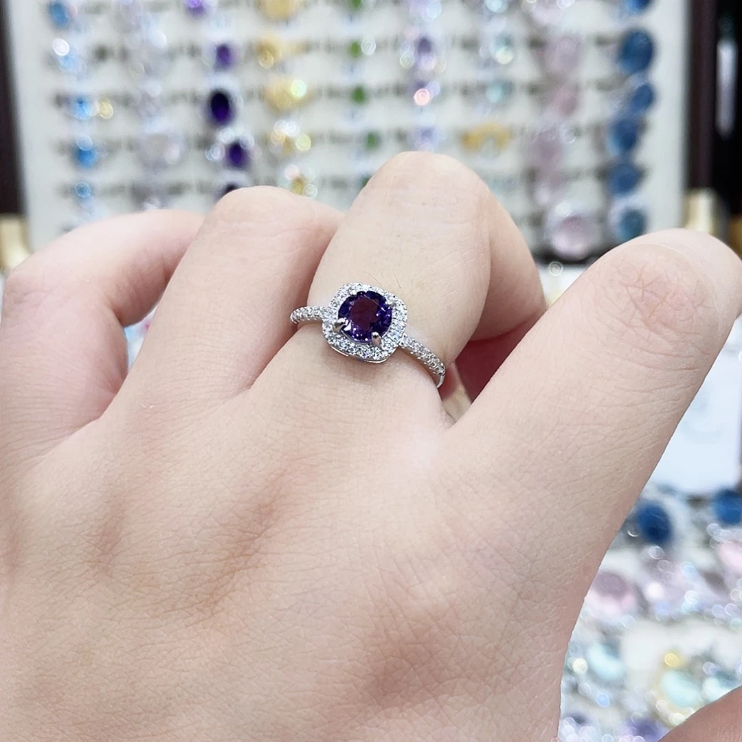 银S925镶嵌戒指烟晶