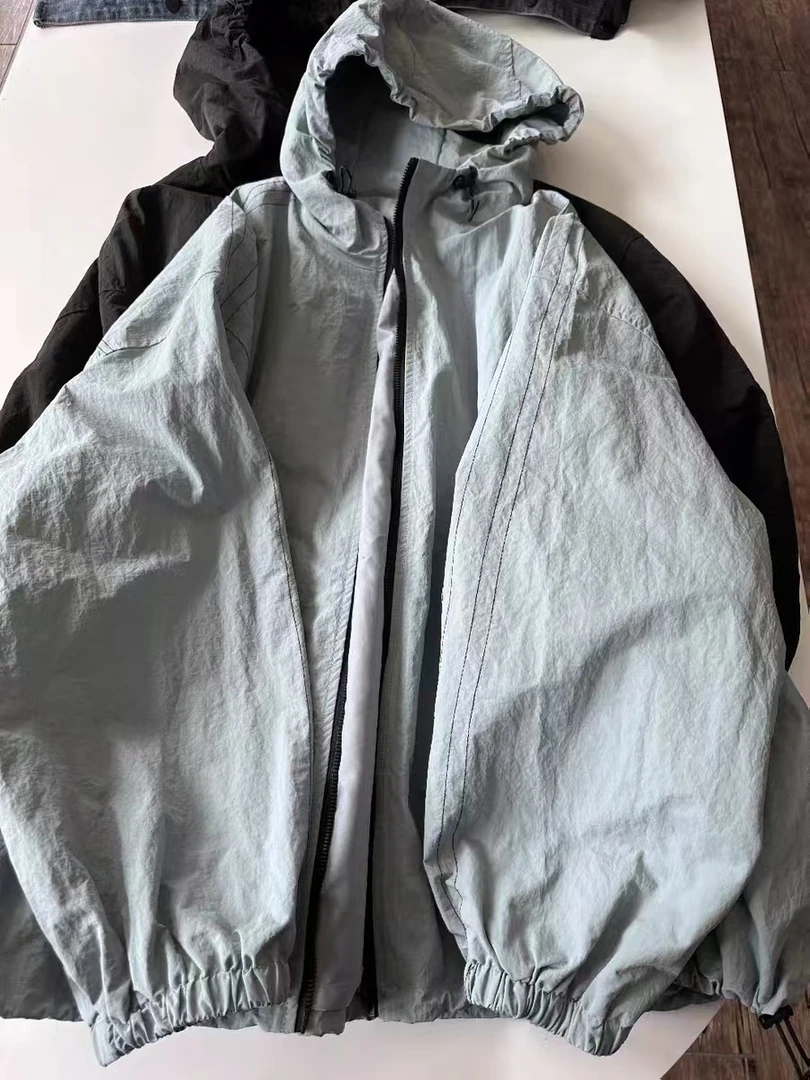 2025新款连帽冰丝防晒衣韩系慵懒抽绳显瘦气质防晒外运动外套