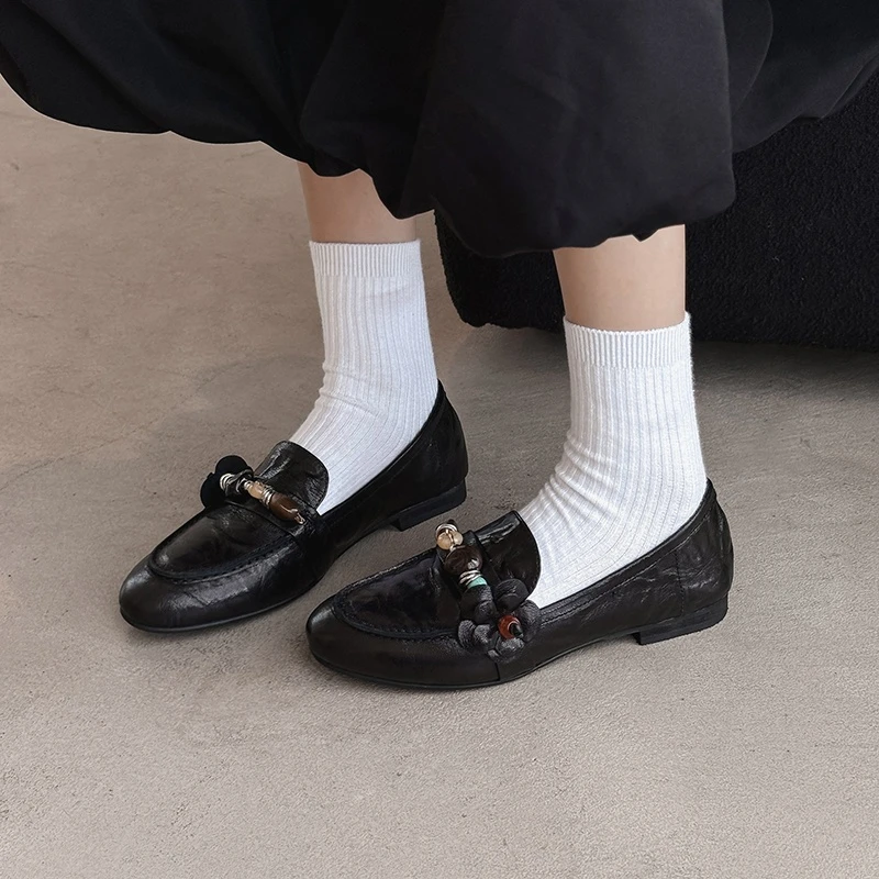 2025年春秋季新款英伦风乐福鞋女复古百搭软底时尚休闲平底单鞋女