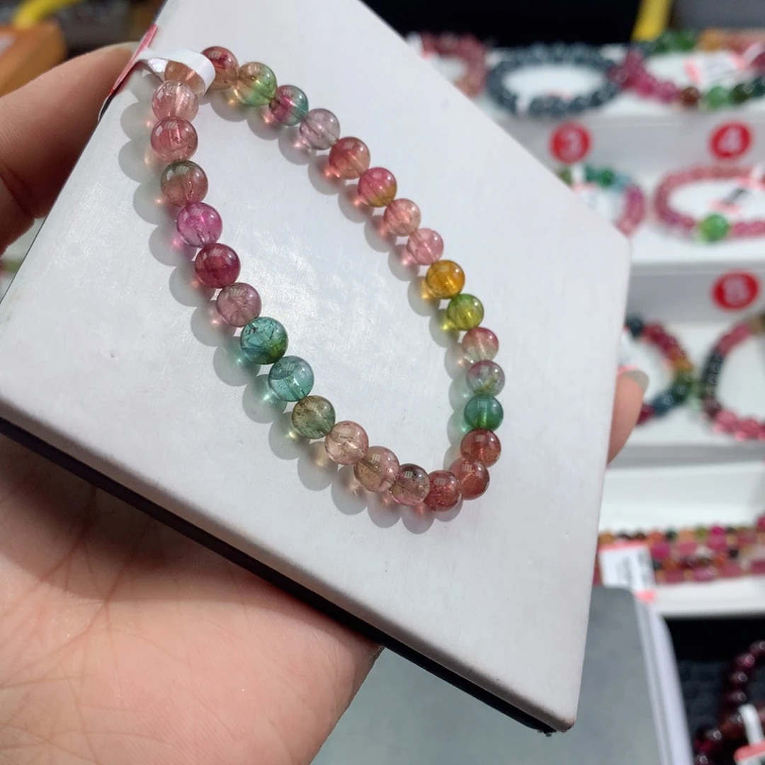 手链未镶嵌碧玺    6.3mm。