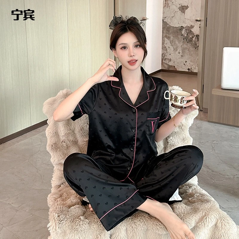 维多利亚辛芷蕾同款睡衣女款夏季冰丝2025新款简约可外穿家居服潮