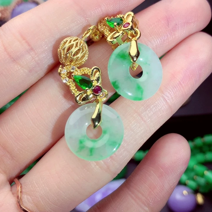 翡翠未镶嵌耳饰耳饰