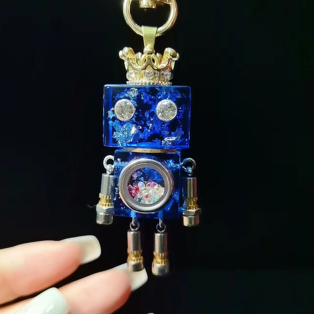 手工机器人#小帕克力机器人#银箔系列-海蓝色