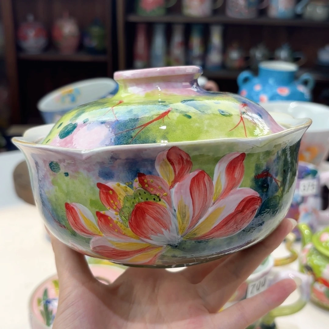 景德镇手绘高温釉下彩陶瓷茶具