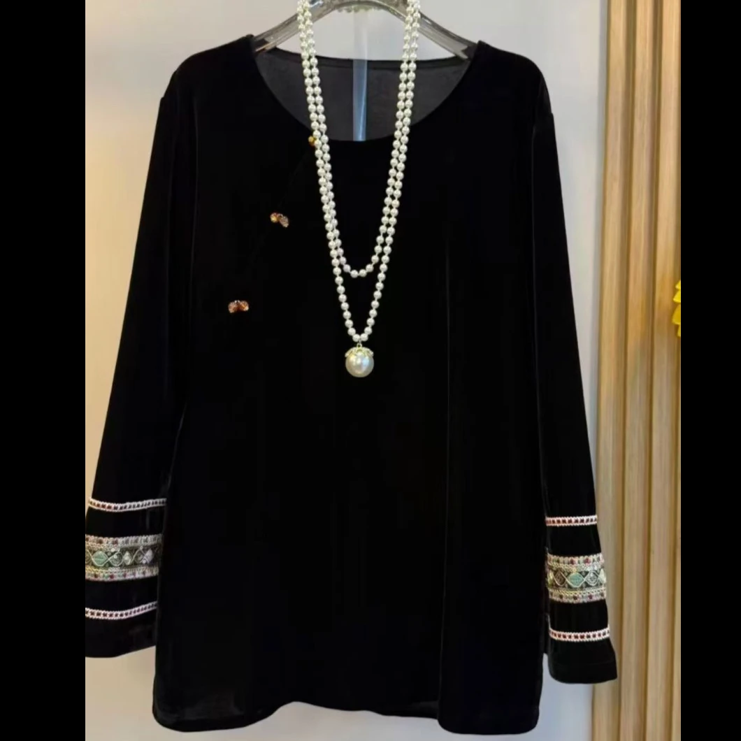 953.欧货长袖丝绒衫5521款衣长约71