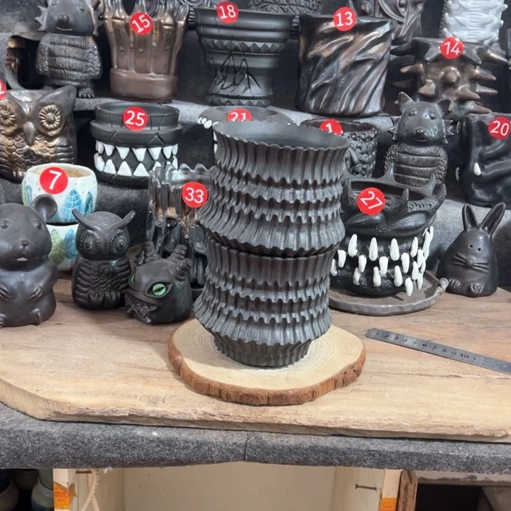 紫砂花盆景*2个优惠，口11左右