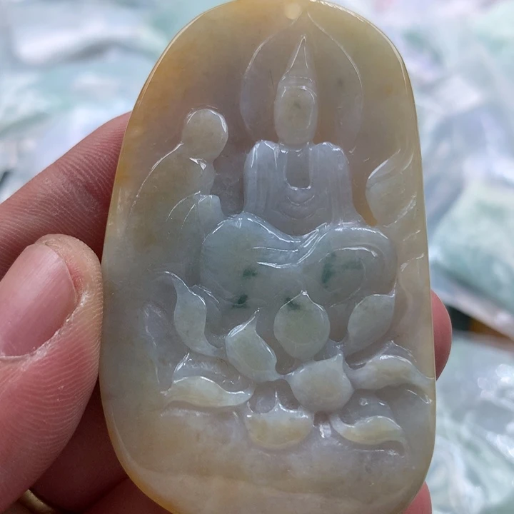 翡翠未镶嵌颈饰保真天然a货翡翠