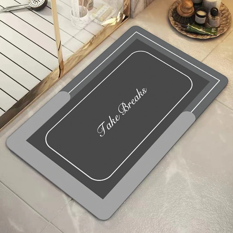 简约风软硅藻泥地垫家用卫生间强吸水脚垫高级感浴室地垫