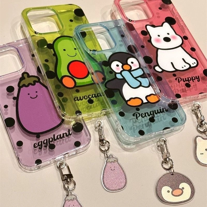 波点茄子适用苹果16/15手机壳iphone13pro12女14小米oppo华为vivo