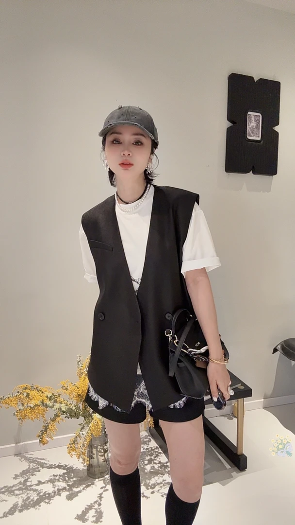 FANYE 2025春夏新款设计感无领宽松马夹25162