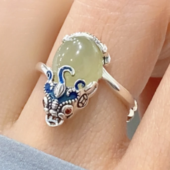 新款胖墩墩和田玉貔貅戒指