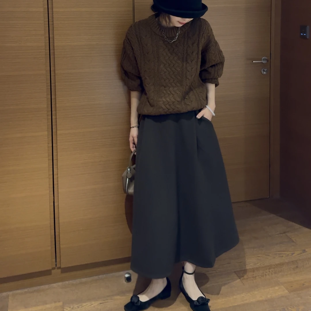 ｛귤 언니｝me设计师编织气质半身裙