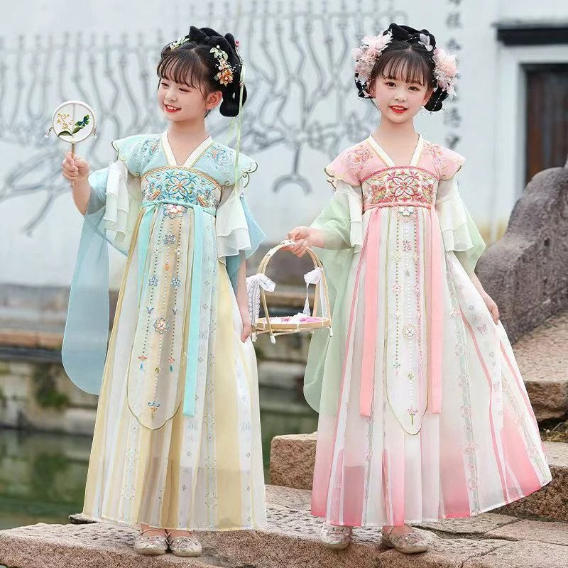 汉服女童春夏2025新款儿童古装超仙襦裙古风连衣裙中国风裙子