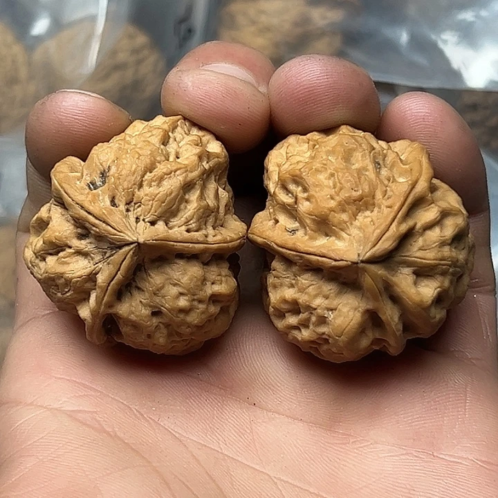 文玩核桃把件49号异形三楞39尺