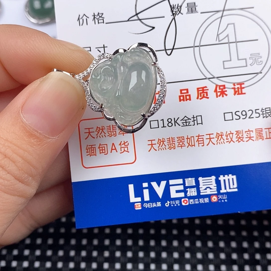 翡翠银S925镶嵌颈饰