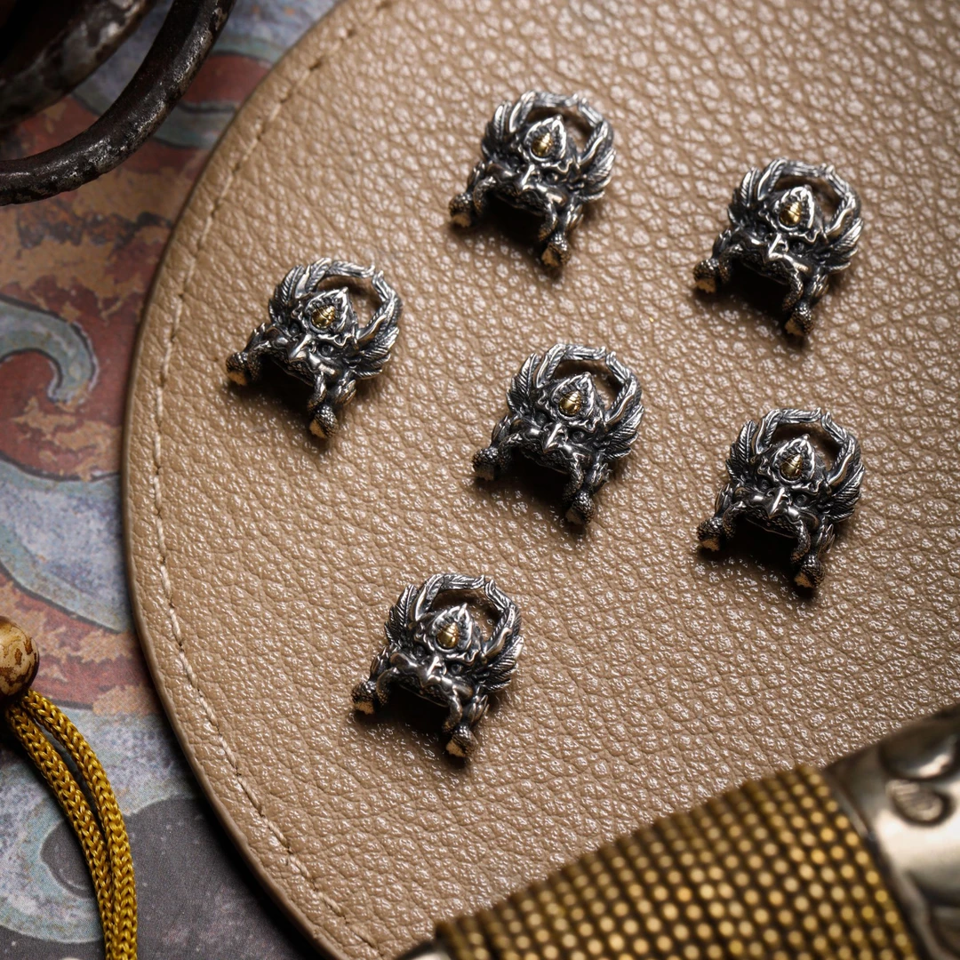 925银银制品  眉金迦楼罗背云银配饰