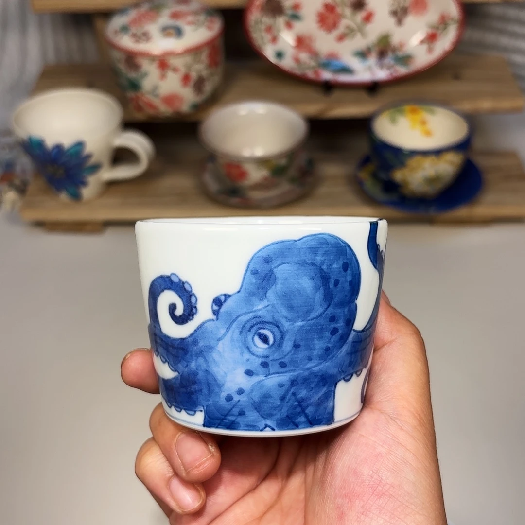 个展作家 纯手绘 猪口杯