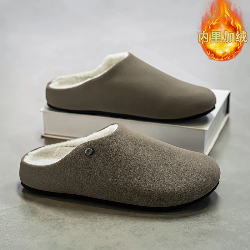 男士棉拖鞋冬季2025新款情侣居家可外穿防滑勃肯鞋男加绒保暖棉鞋