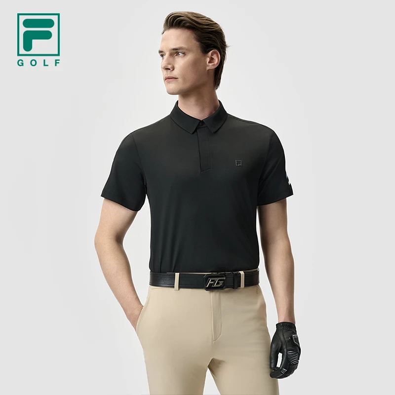 Fila/斐乐新款男子【莱卡防晒针织短袖POLO衫】运动T恤A11M525149F