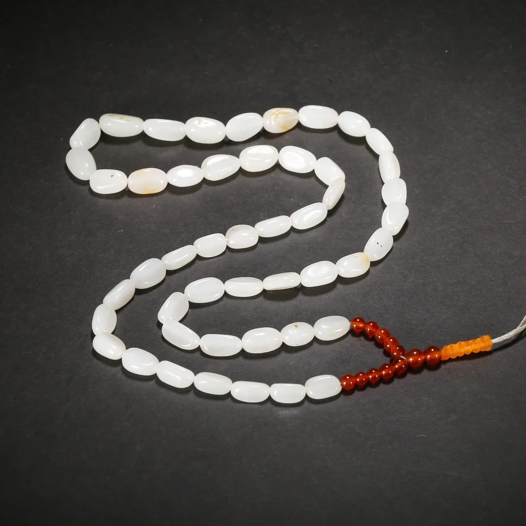 二十世纪*白玉随珍珠串饰/09JTY3074/和田玉【北京文博】