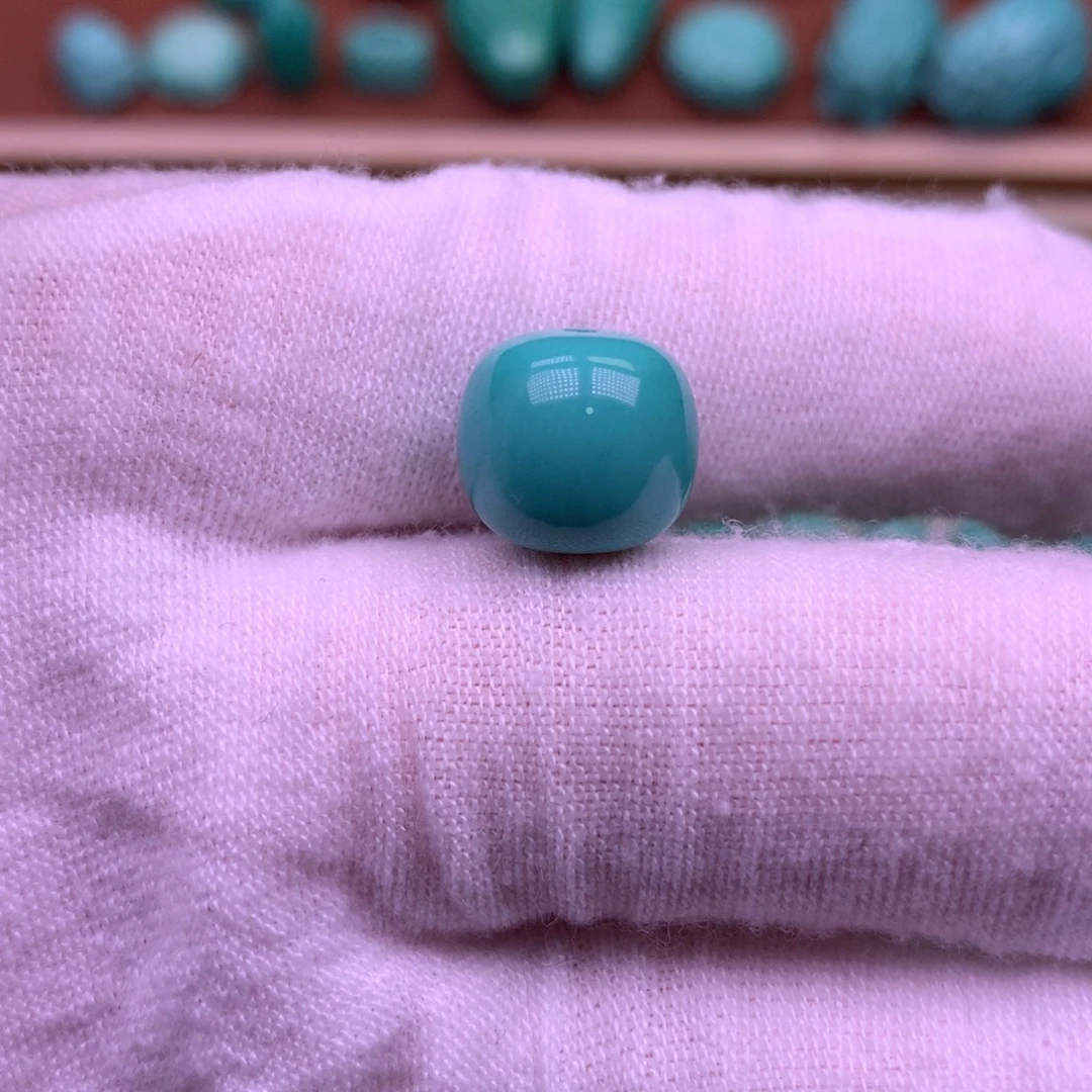 原生态散珠配珠老型光珠蓝绿色卡12