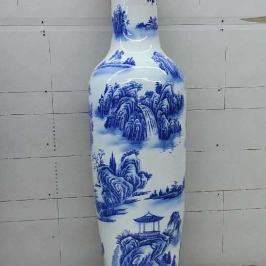 瓶景德镇落地花瓶一对青花一米6