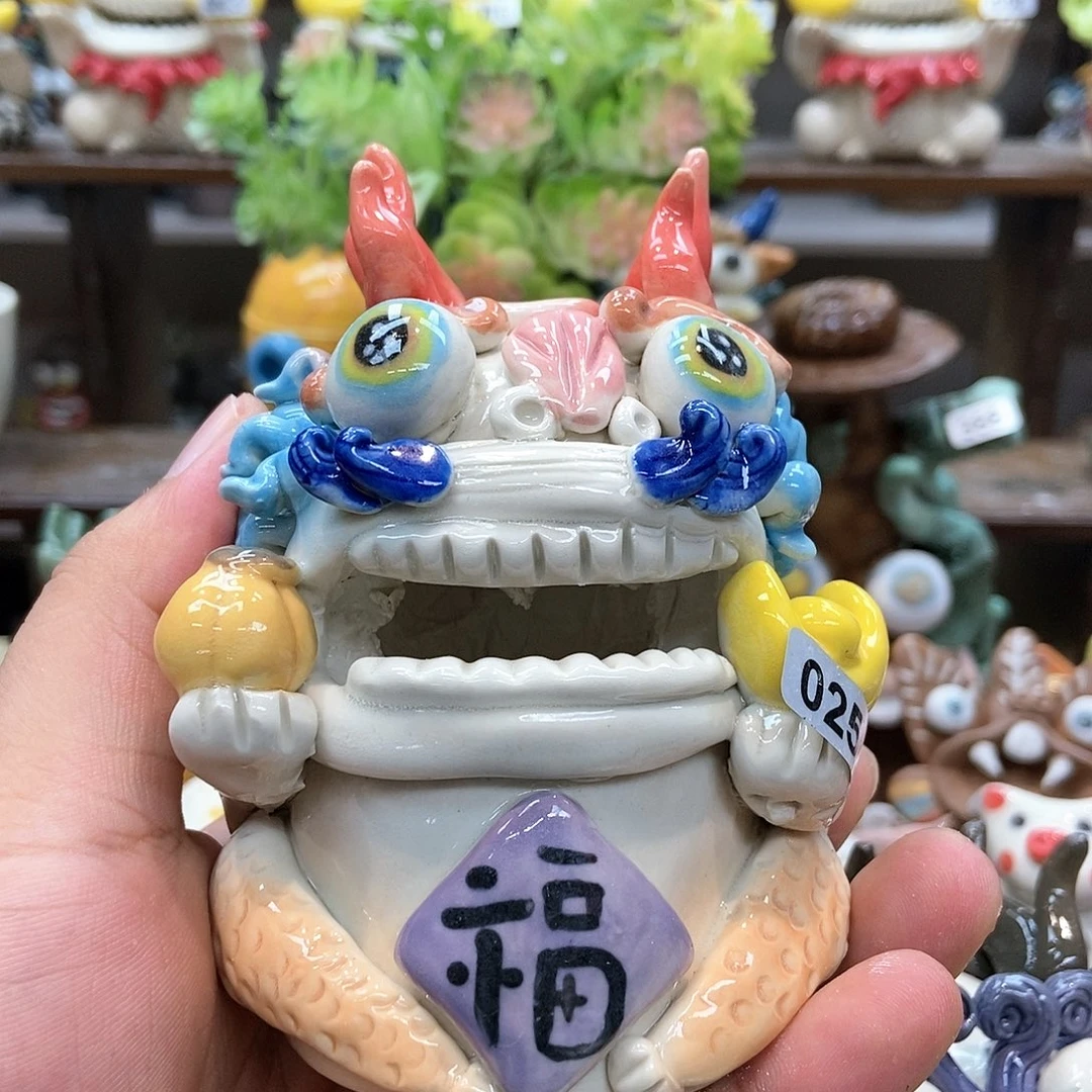 摆件直播间手工抽象陶瓷摆件358