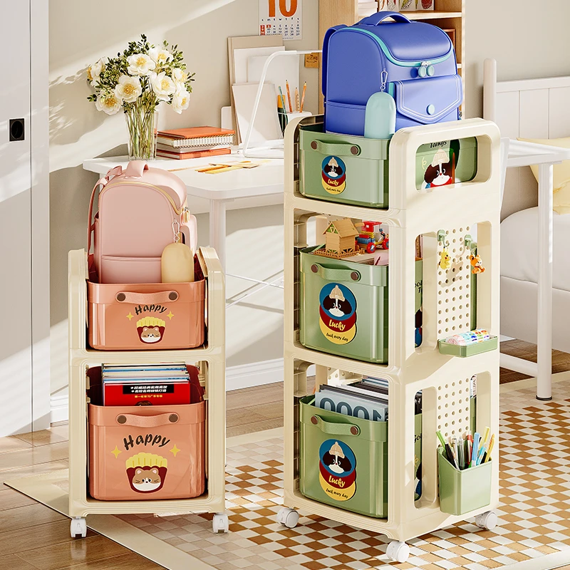 书包置物架可移动小推车桌下办公室书本收纳柜学生书包放置神器