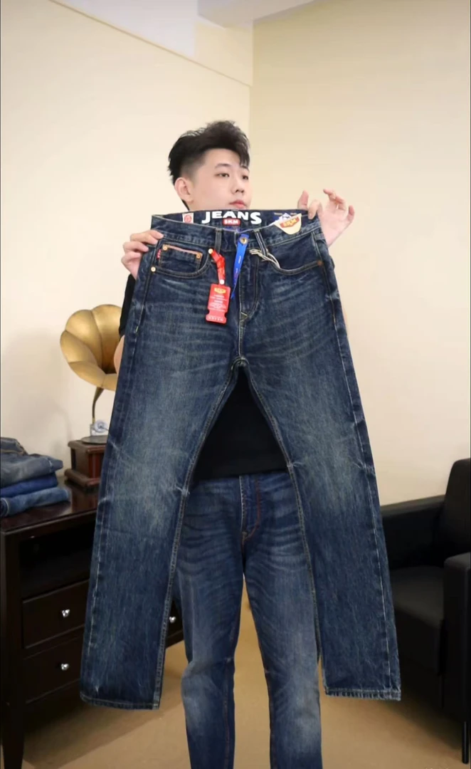 8018#15盎司重磅高端赤耳丹宁经典津巴布韦棉秋冬款男装牛仔裤