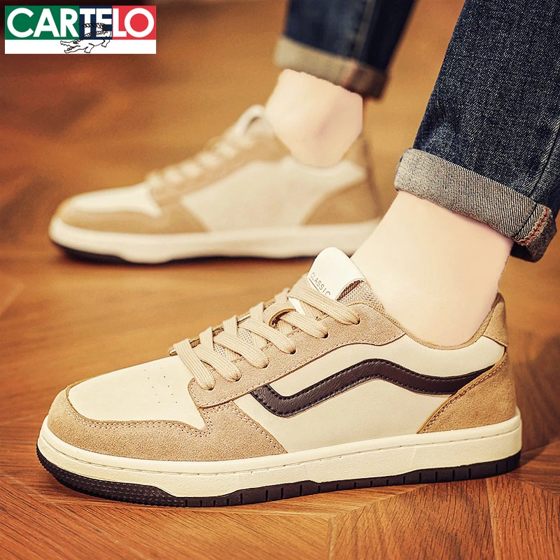 卡帝乐鳄鱼鞋子男鞋冬季潮牌2025新款皮质高端款软底休闲板鞋男士