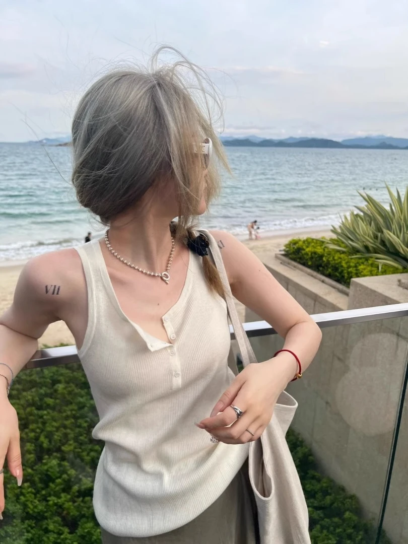 Miss sumeyY3803#自制三色针织背心吊带内搭打底无袖上衣百搭夏季