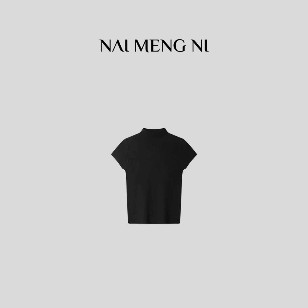 【毛毛】NMN王火火&时尚简约半高领针织短袖 25HH3648