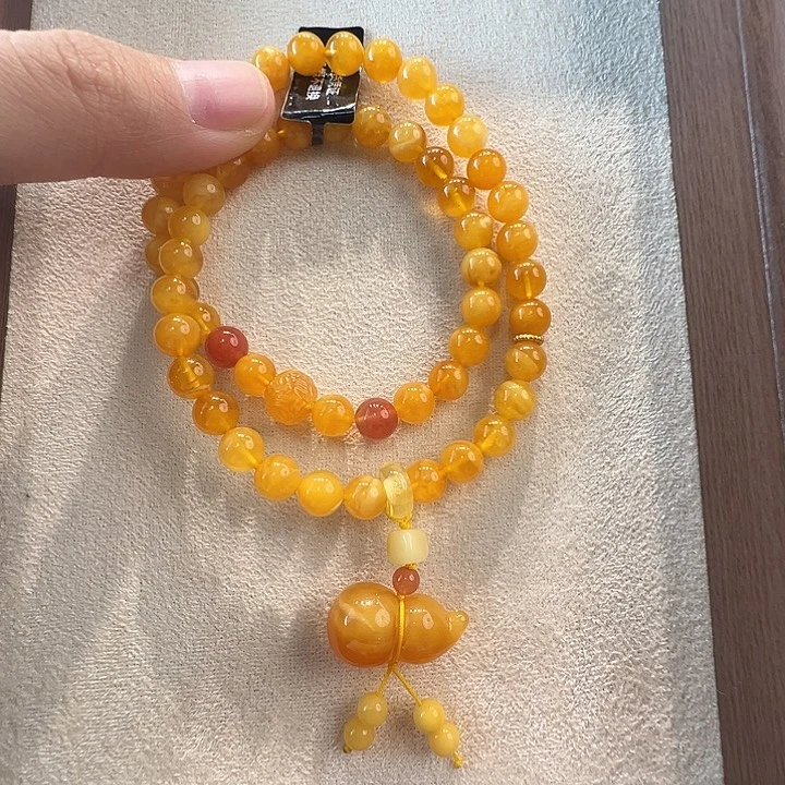 蜜蜡未镶嵌手链7mm蜜蜡手串