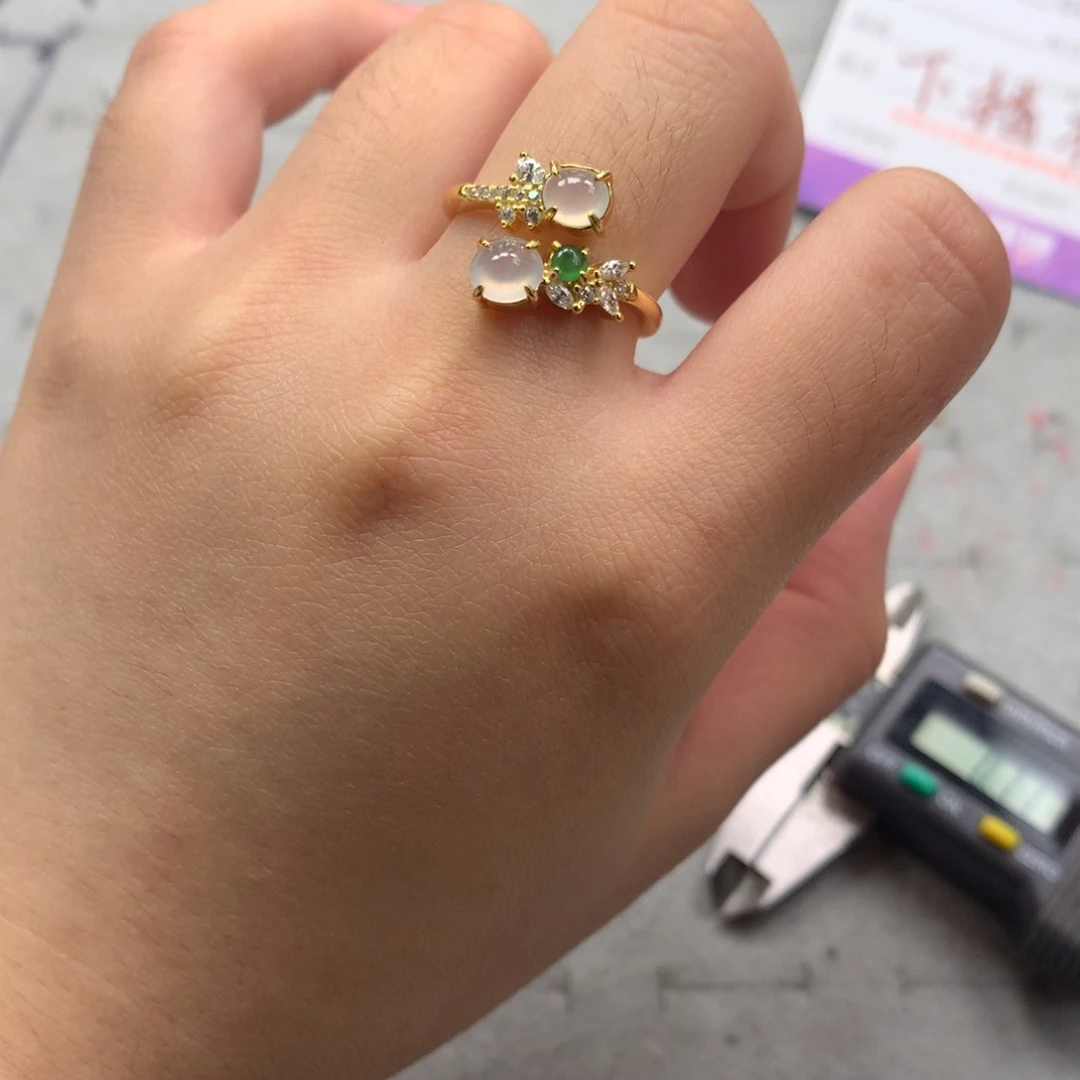 翡翠银S925镶嵌戒指戒指