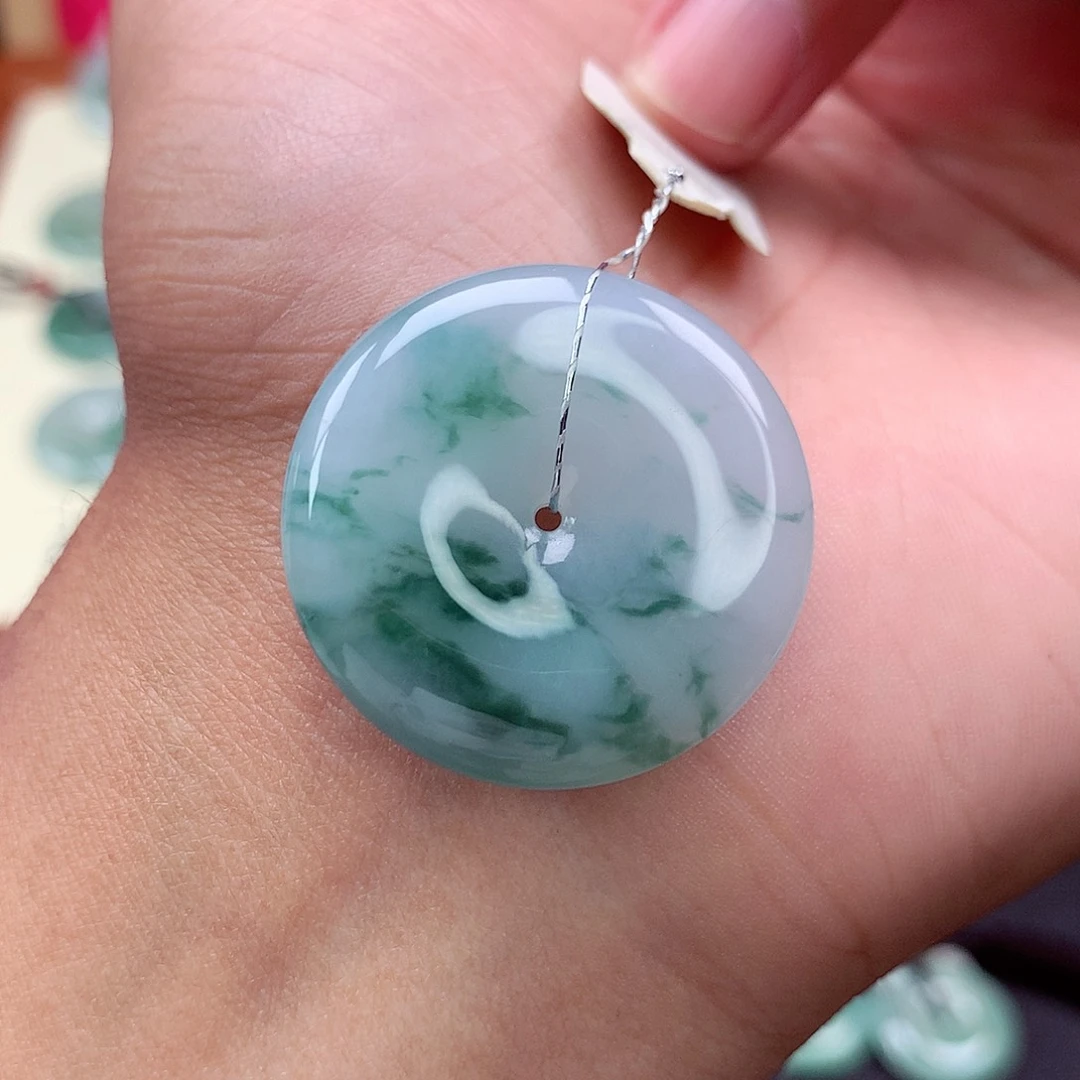 翡翠未镶嵌颈饰35 尺寸29.5-5.8