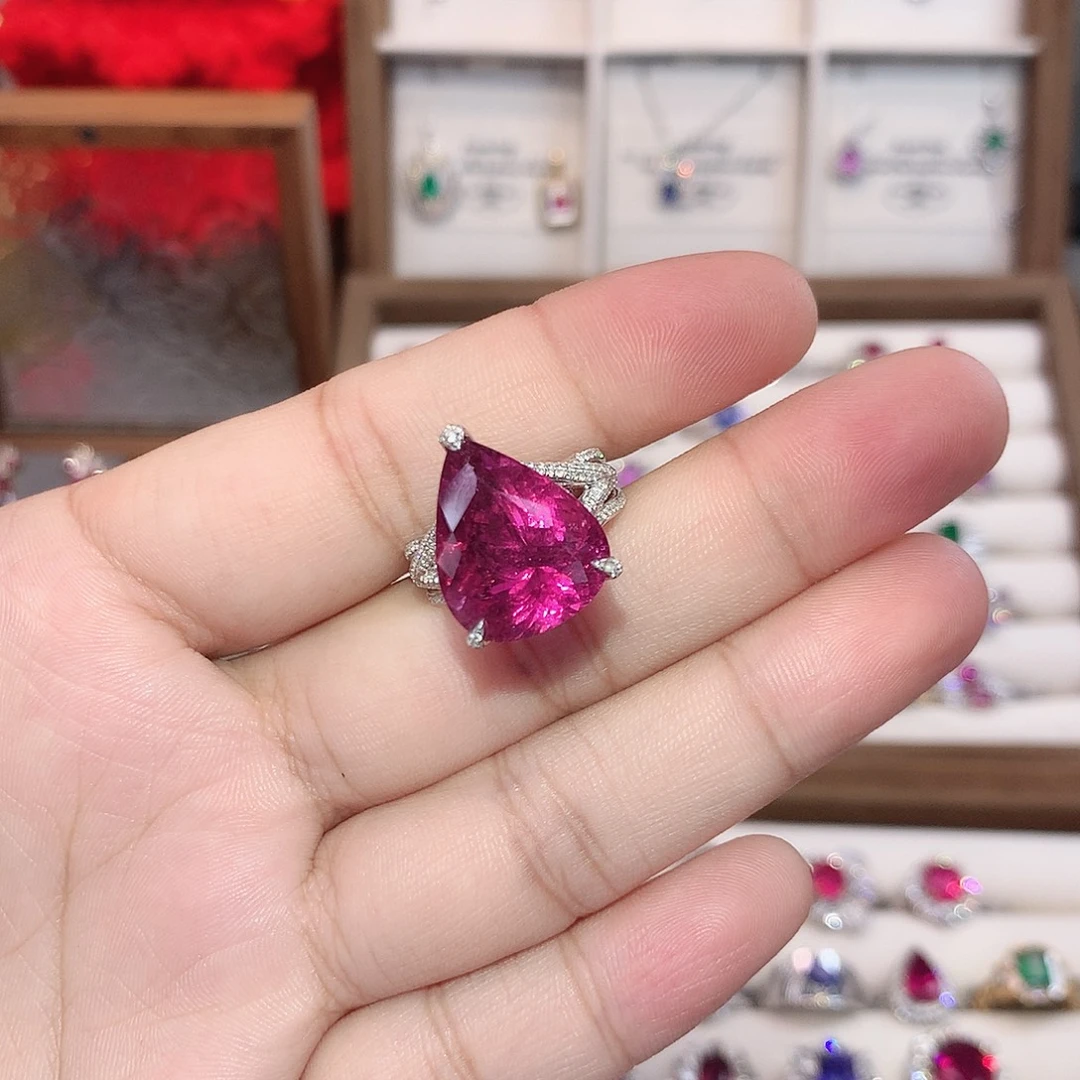 戒指碧玺18K金镶嵌11.88ct/七天无理由