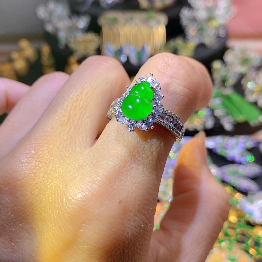 吊坠(不含链)银S925镶嵌翡翠