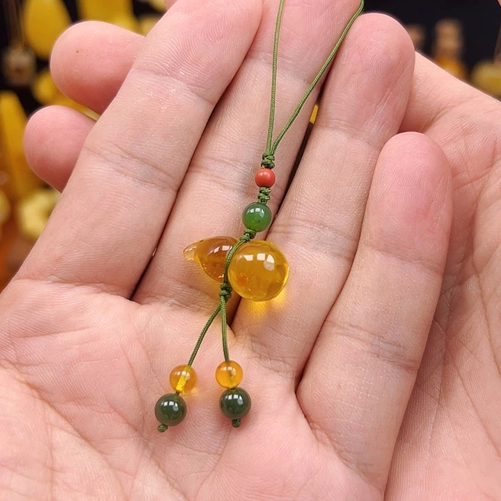 蜜蜡未镶嵌珠宝奇石手机链
