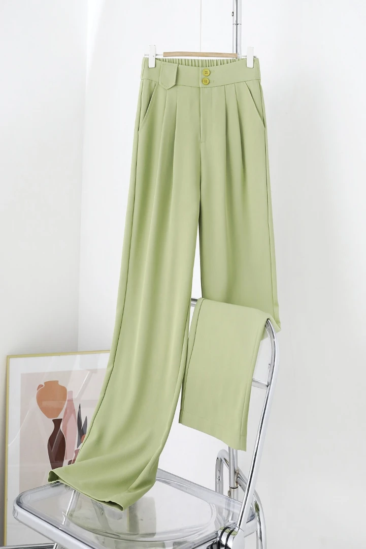 女款窄版西装直筒拖地裤2300