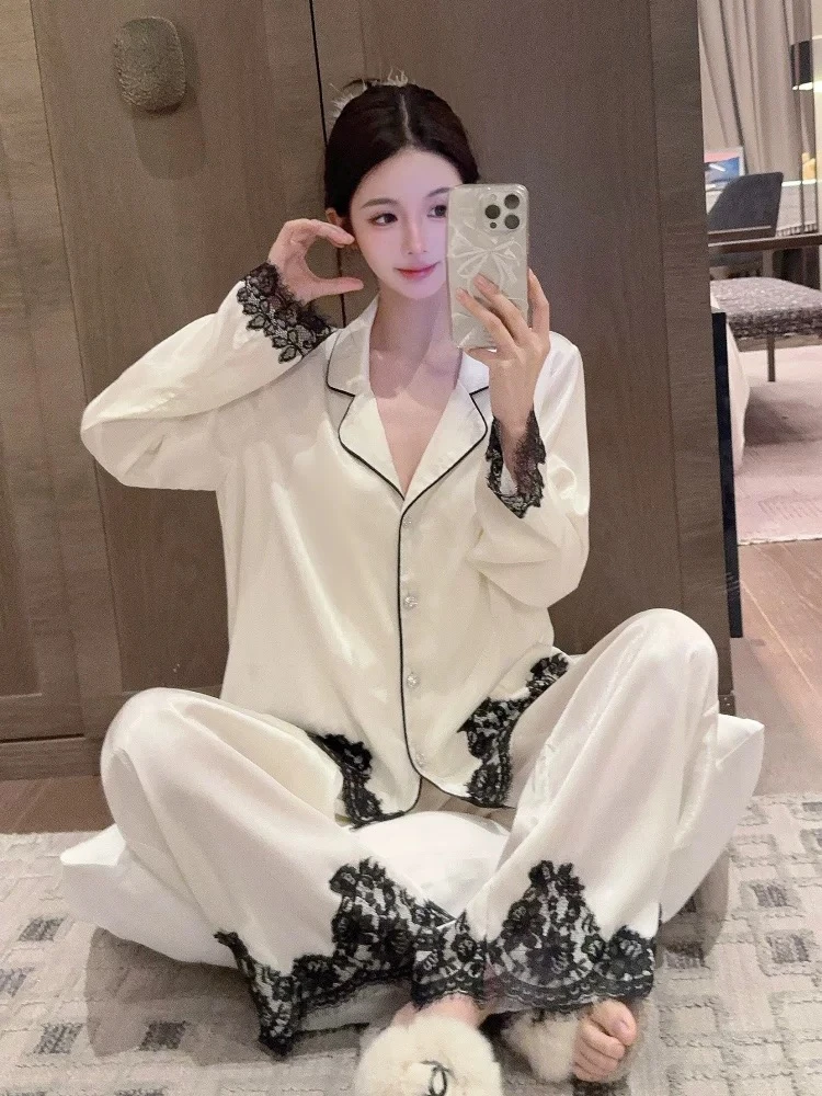 【富美千金】法睡衣女春夏蕾丝高级感2025新款轻奢气质可外穿家居服